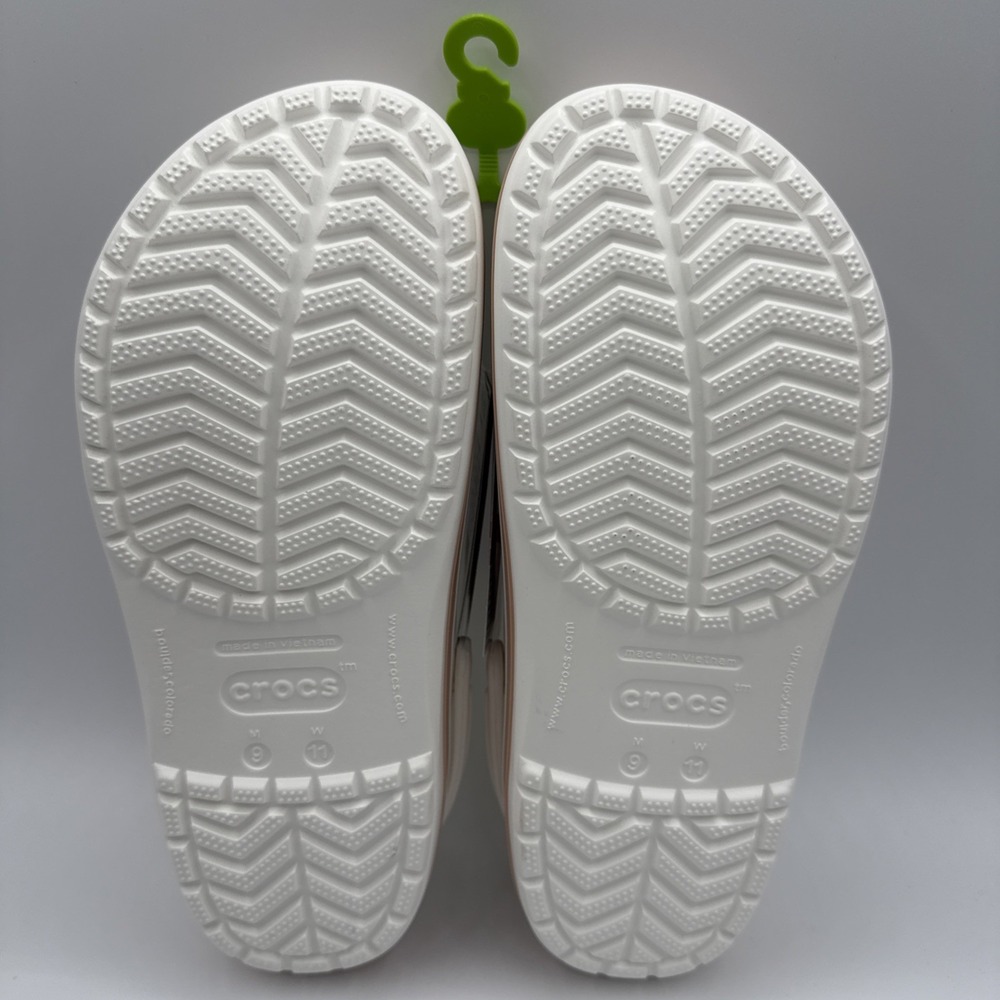 Crocs Crocband Clog Shoes Men's Size 9 Women 11 White/Light Pink Sandals Comfort - Picture 7 of 8